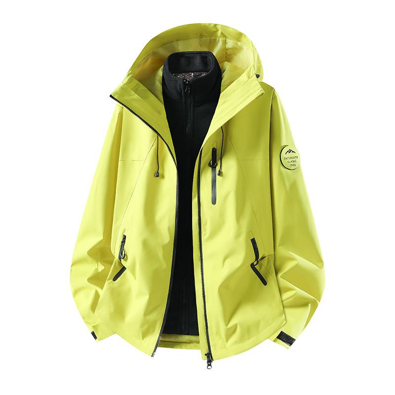 New high-quality couple models, men's and women's outdoor graphene three-in-one detachable jacket, windproof and waterproof for men and women