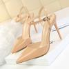 European and American Style Simple Fine Heel 10.5cm High Heel Pointed Patent Leather Sexy Nightclub Women's Sandals
