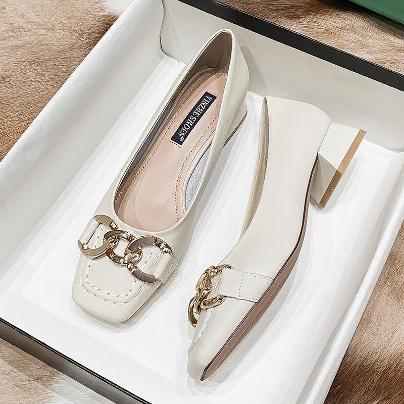 Женские туфли-лодочки на среднем каблуке 5,5 см, с пружинным покрытием, каблук женский, толстый каблук, квадратный носок, туфли Мэри Джейн, черные, зеленые, Talon Femme