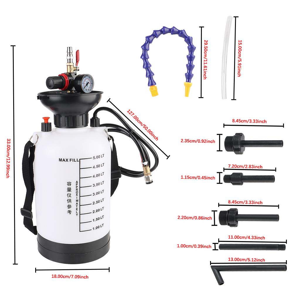 5L Capacity Oiler Hand Tool Machine Handheld Gearbox Oil Filling Machine Car Transmission 1000PSI Output Pressure Oiler Quick Refueling