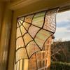 Halloween Door Corner -logo, -spider Web, Colored Glass Window Frame Decoration