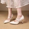 High Heels Women's Fine Heels Pearl White Spring New Simple and Elegant Style Celebrity Pointed Women's Single Shoes