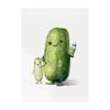 Cucumber Pickle Art Canvas Painting Whimsical Funny Poster Pickle Watercolor Print Wall Art Picture for Kitchen Home Decoration