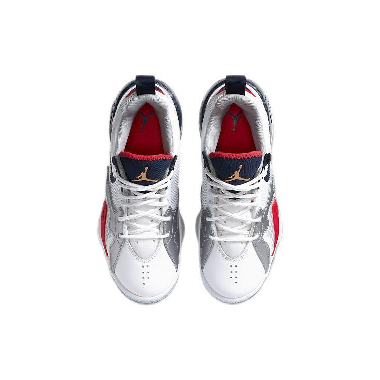 Air Jordan Zoom 92 GS Olympics Детские кроссовки Белый Настоящий-красный Металлик-серебристый CN9138-101