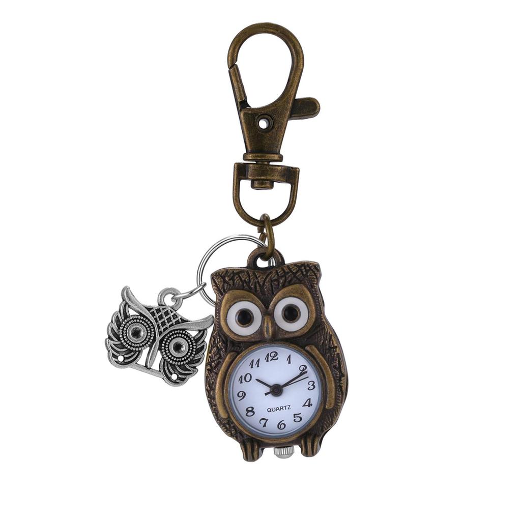 Owl Keychain Watch Clip Carabiner Watch Pocket Watch Analog Waterproof Cute Fashion Accessory Men's Women's