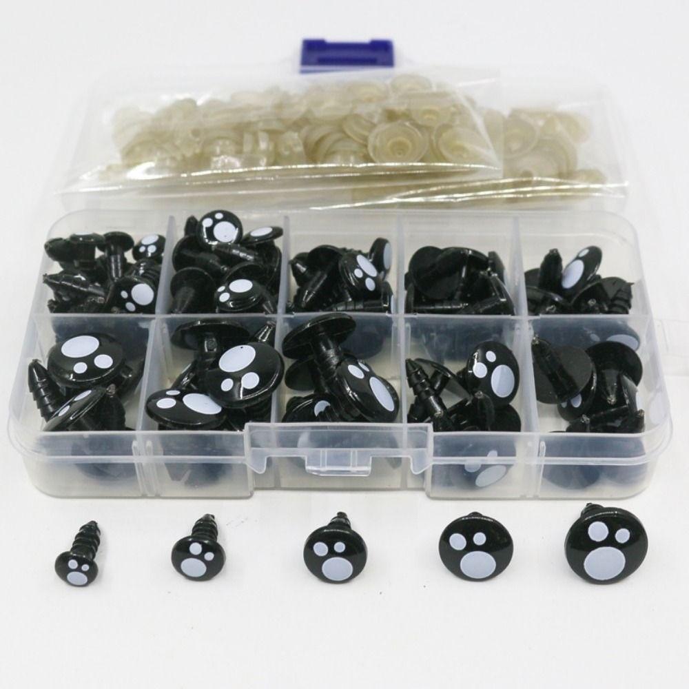 100pcs/box Oval Shape Plastic Safety Eyes Black Black Screw Eyes New Doll Bear Toys For Toys