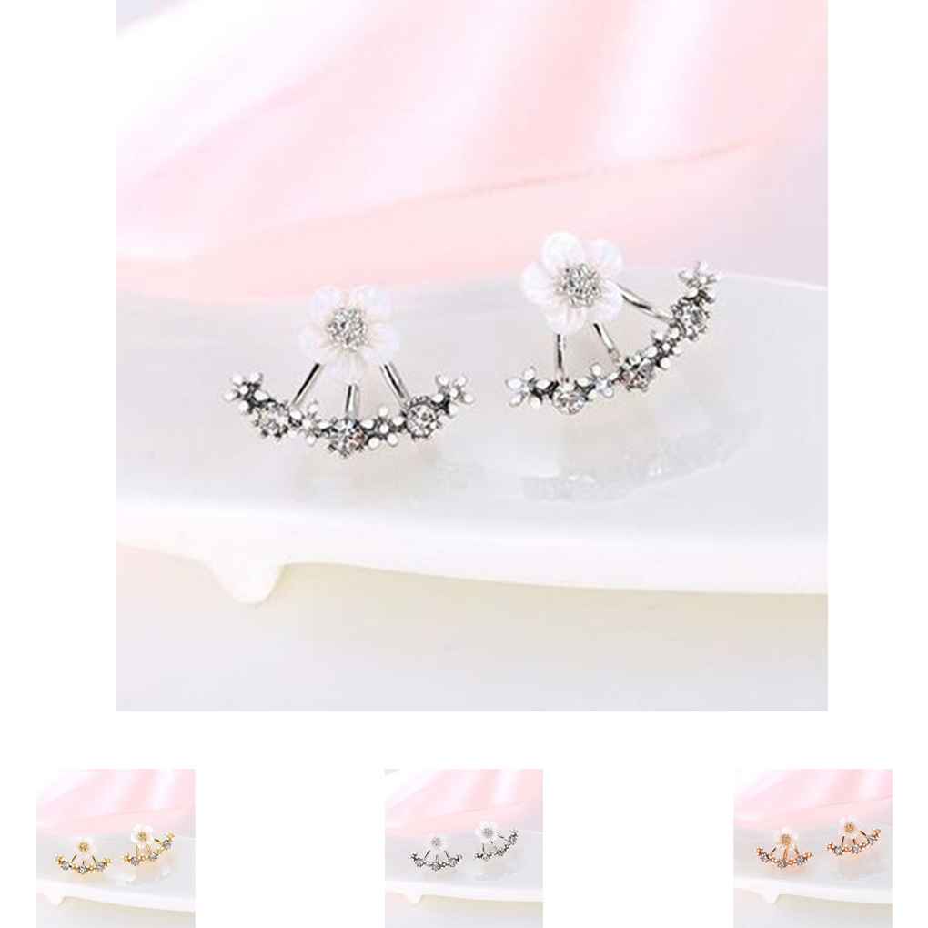 1 Pair Women Ear Studs Party Wedding Flower Earrings Exquisite Delicate Jewelry Dress Up Decoration Friendship Gift