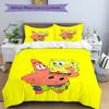 Spongebob Patrick'S Adventure Print 3Pcs Bedding Setduvet Cover With 2 Bedropillowcase Home Birthday Gift