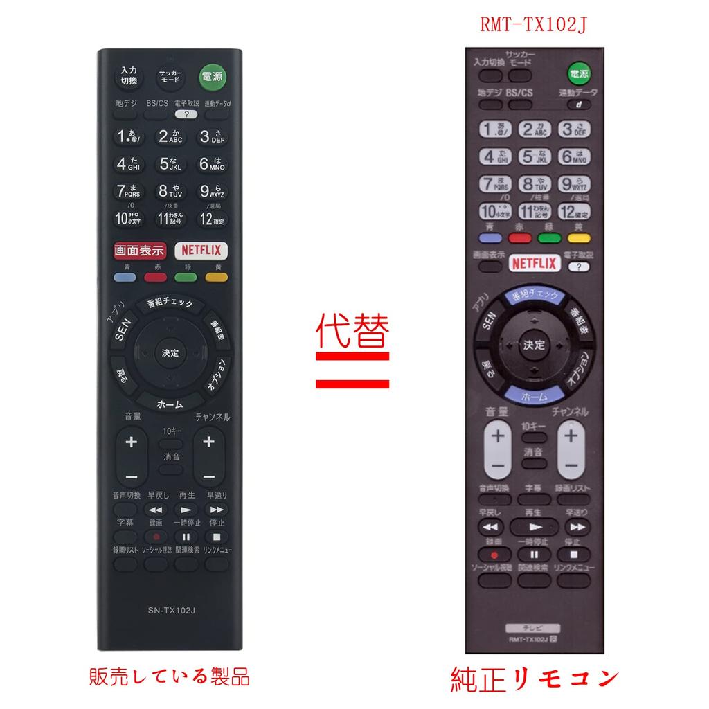 PerFascin Substitute Remote Control Fits for SONY BRAVIA TV Remote Control RMT-TX102J KJ-32W700C KJ-40W700C KJ-48W700C KJ-48W730C KJ-40W730C