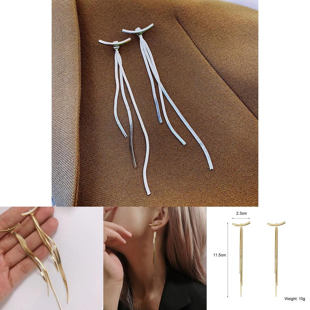 Alloy Chain Drop Earrings With Electroplating For Stylish Casual Wear And Gift Idea