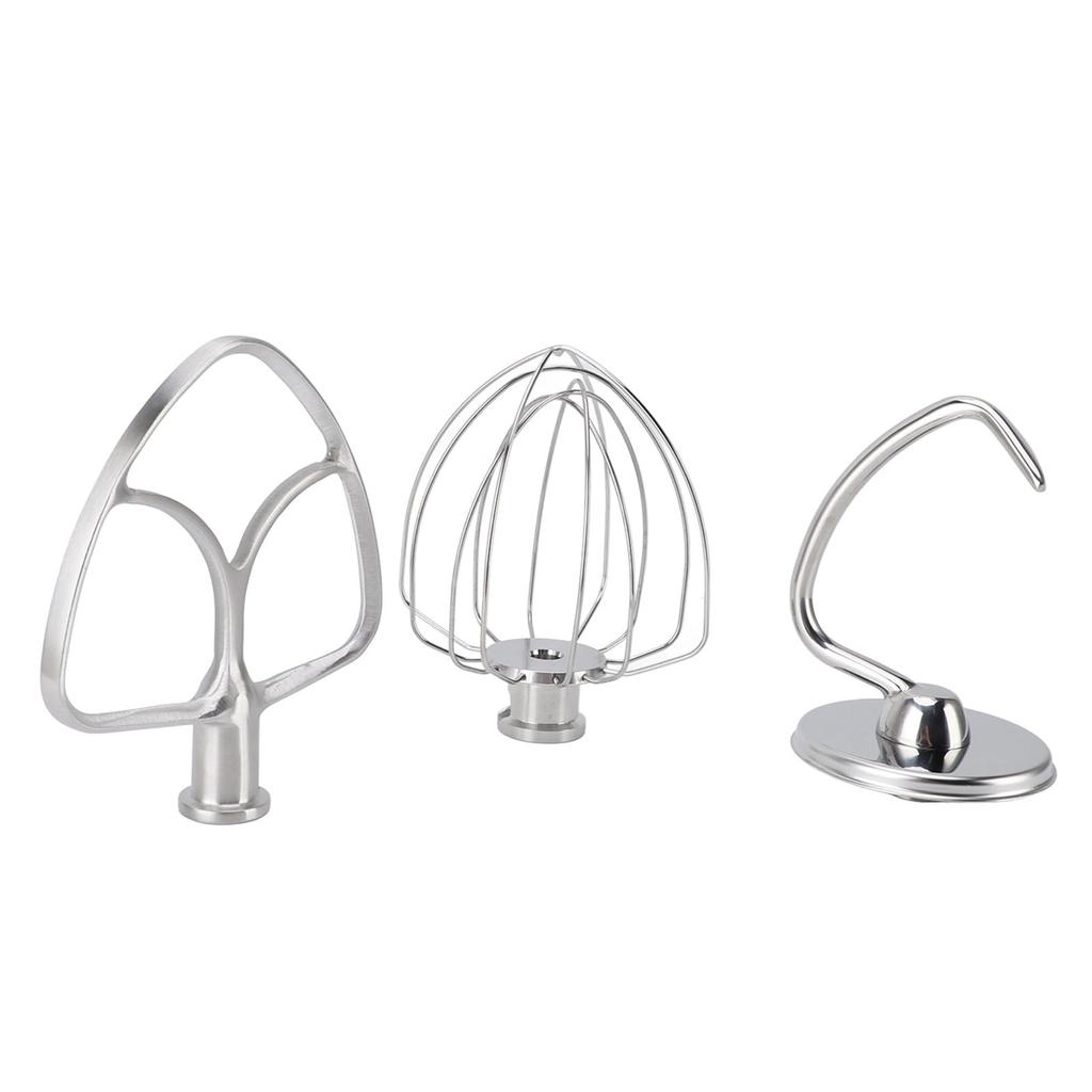 3Pcs Stand Mixer Attachment Stainless Steel Flat Beater Dough Hook Wire Whip Tilt Head Stand Mixer Accessories for