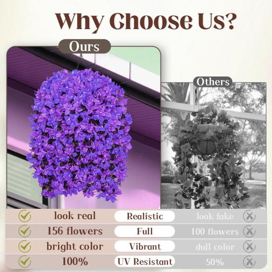 2 шт. Подвесная искусственная бугенвиллия великолепная Устойчивая к УФ-лучам Реалистичный искусственный цветок Свадебная вечеринка В помещении