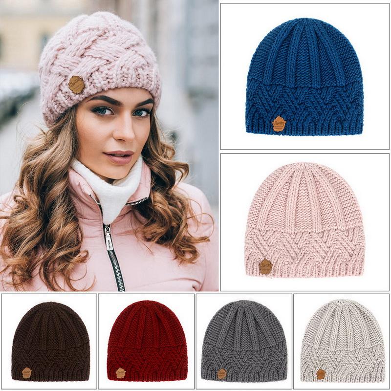 Hat Soft Autumn Winter Fashion Knitted Beanies For Women Girls Thermal Windproof Hat Crochet Skullies Wool Hat Skiing Beanie Street Caps