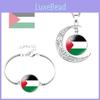 Дизайн палестинского флага Подвеска-луна с драгоценным камнем времени Уникальная шейная цепочка