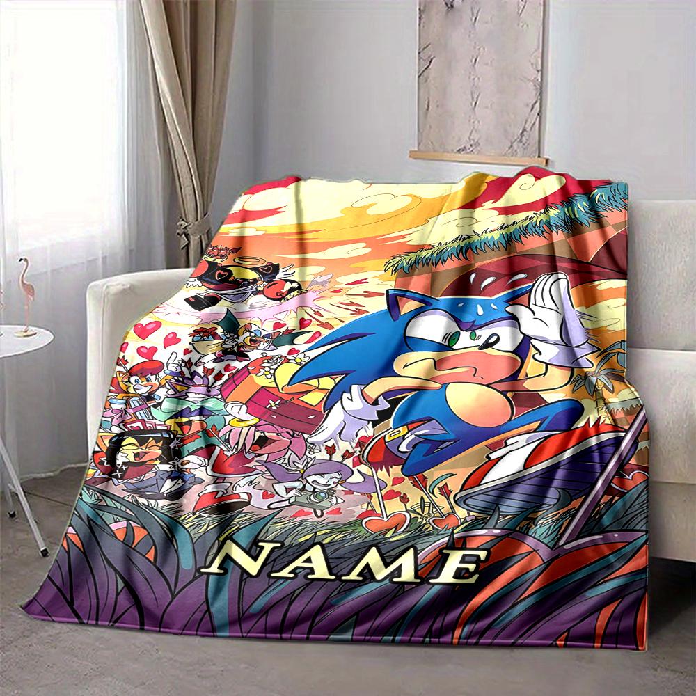 Custom 1pc Sonic Adventure: Colorful Chaos Blanket, Soft And Comfortable Blanket, Casual Warm, Camping Travel Blanket, Birthday Gift Q912183