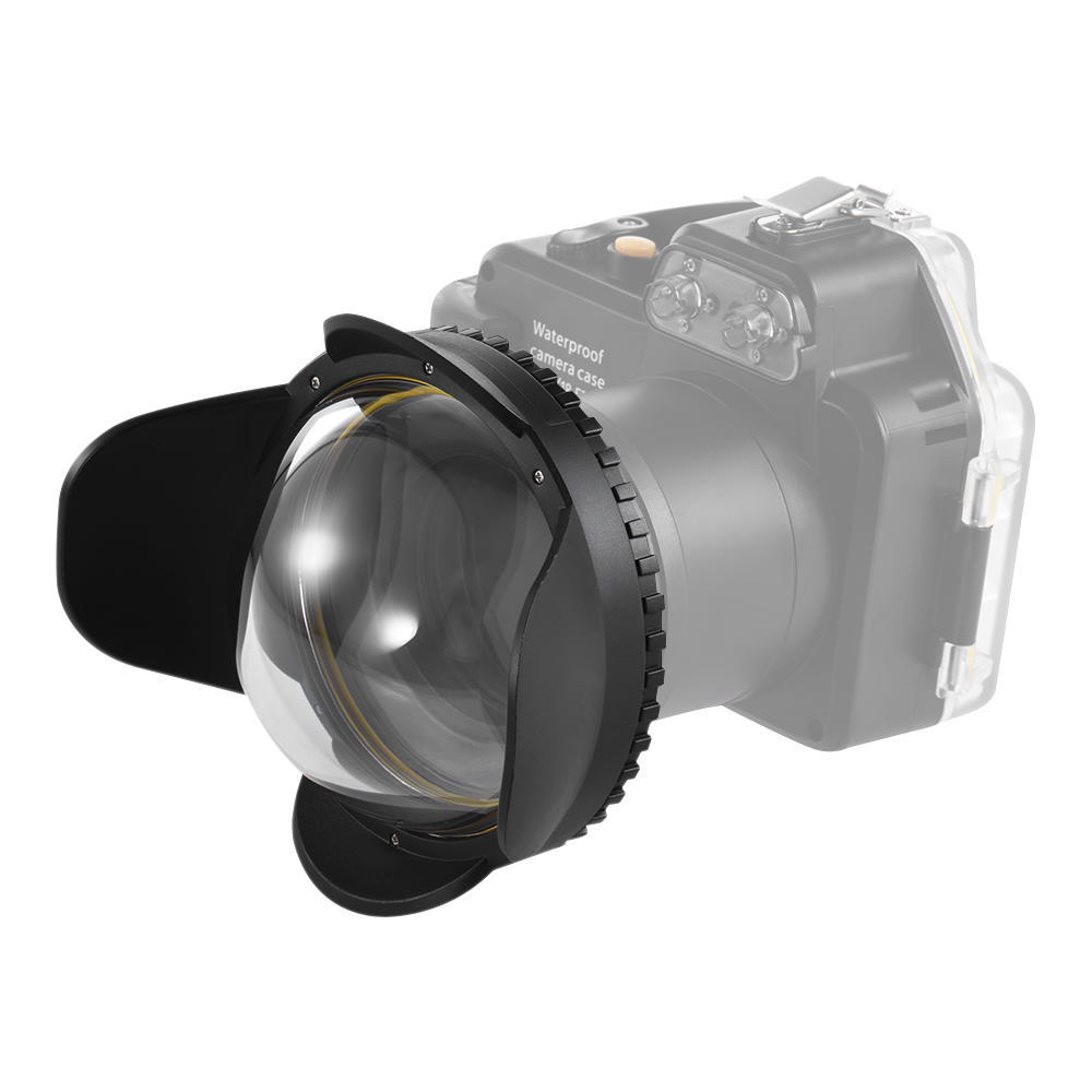 Подводная камера MEIKON, 200 мм, широкоугольный объектив «рыбий глаз», купольный порт, защитная крышка, 60 м/197 футов