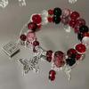2024 Новый Модный Красный Браслет-Цепочка с Бусинами для Женщин Простой Браслет с Подвеской в виде Полой Бабочки Ювелирные Изделия Подарки Аксессуары