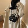 Xiaoxiangfeng Simple Lock Handbag 2025 New Bags Texture Diamond Shoulder Bag Trendy Chain Messenger Women's Bag