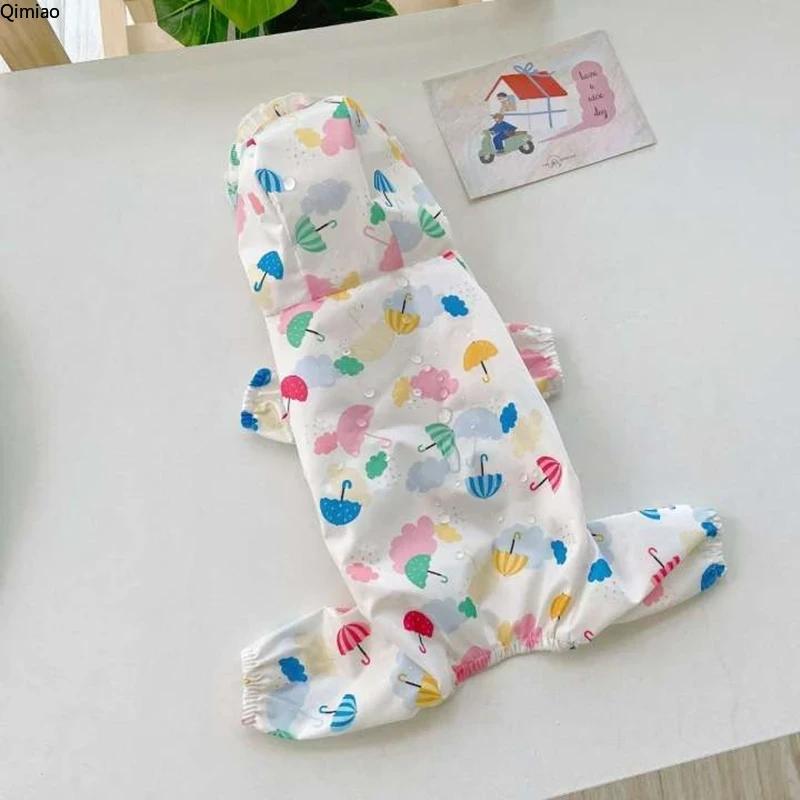 Waterproof Pet Raincoat Puppy Dog Four Legs Inclusive Teddy Clothes Small Dog Bichon Hiromi Poncho Spring And Summer Rainy Days