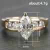 Huitan Gold Color Marquise Cubic Zirconie Обручальные кольца Eternity Love Ювелирные изделия для женщин Новое поступление Модные аксессуары для пальцев