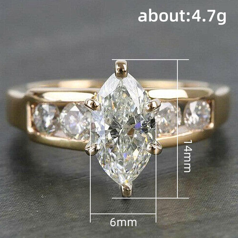Huitan Gold Color Marquise Cubic Zirconie Обручальные кольца Eternity Love Ювелирные изделия для женщин Новое поступление Модные аксессуары для пальцев