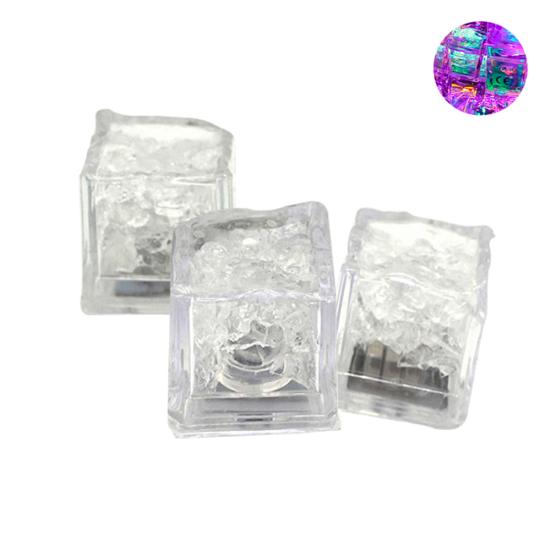 3шт светодиодные ночные кубики льда светящаяся вечеринка лампа бар свадебное украшение чашки