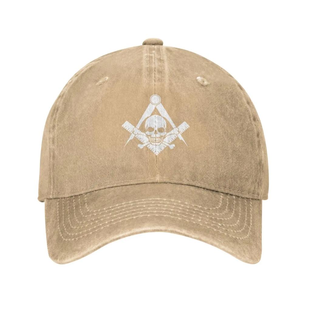 Skull and Cross Bones Square Compass Masonic Freemason Caps Casquette Denim Baseball Cap Unisex Men's Hat Women's Hats