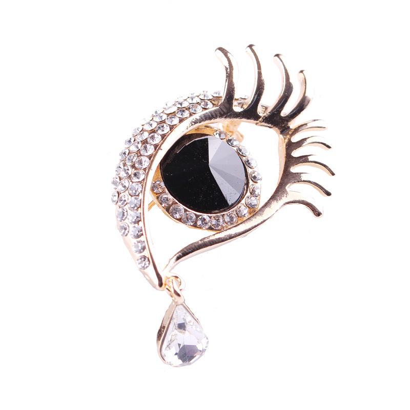 Модный темперамент, тенденция личности, полный бриллиантов, брошь в виде хрустального глаза