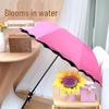 Creative Blooming Lotus Leaf Edge Black Glue Sunshade Umbrella