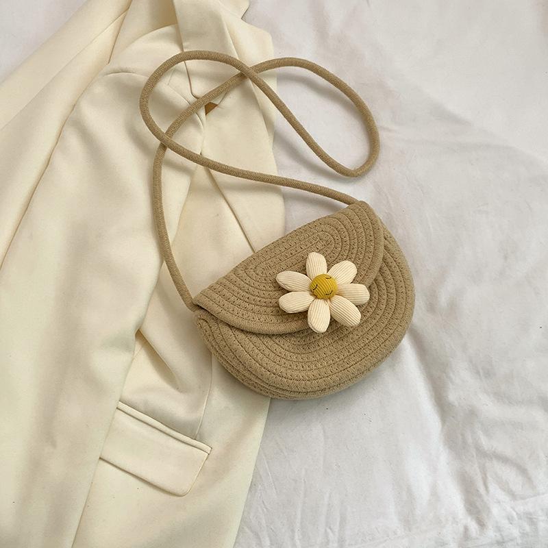 Весенняя новая сумка через плечо на одно плечо, пляжная повседневная и красивая корейская хлопковая плетеная пляжная сумка для отпуска