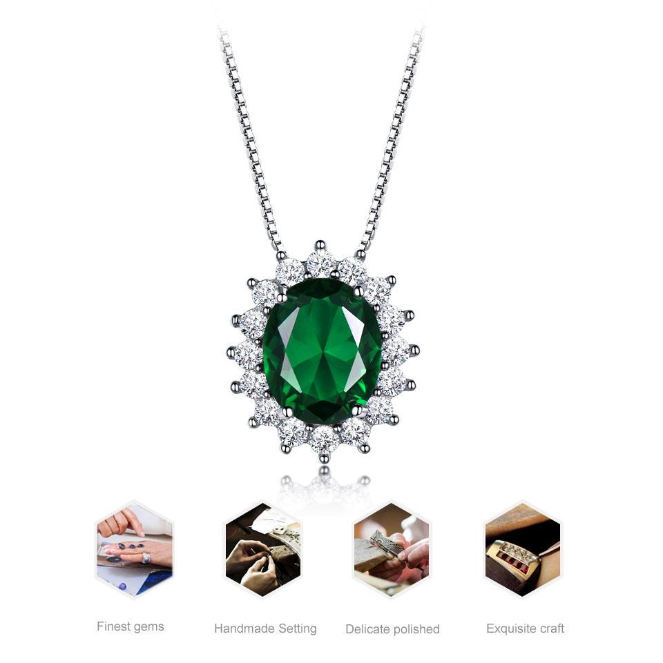 925 Серебряный Модные Комплекты Ювелирных Изделий Для Женщин Зеленый Полный Циркон Цветок Кулон Ожерелье Серьги Кольцо Комплект