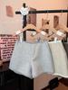 Women's Thickened Woolen High-Waisted Wide-Leg A-Line Shorts - Autumn/Winter 2025