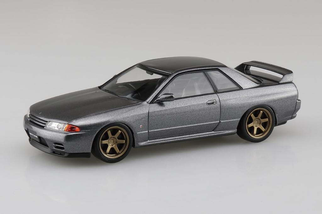 Aoshima Bunka Kyozai Rakupura Snap Kit Nissan R32 Skyline Кастомное колесо Серая шкала Пластиковый модельный комплект ООО. (АОСИМА) нет. 14CU-GG GT-R (Бронзовый