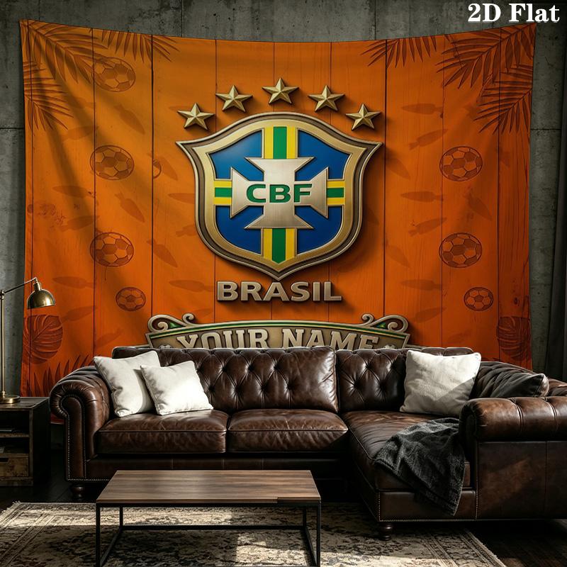 Custom Name Brazil2 Printed Tapestry – Wall Hanging for Bedrooms, Dorms, and Home Decor