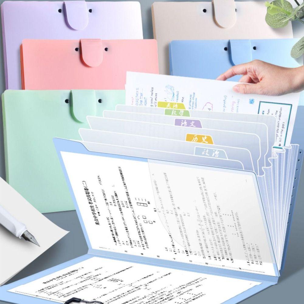 Simple Document Bag Multifunctional Test Paper Storage Booklet  Office Student Supplies