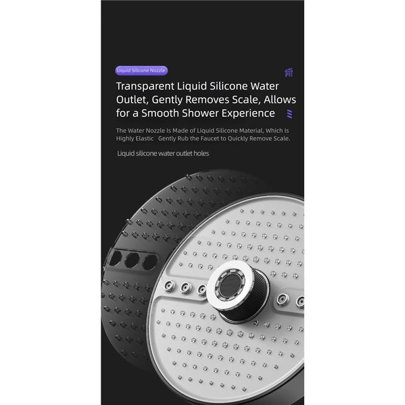 Adjustable Rainfall Shower Head 5 Modes Big Panel High-pressure Large Flow Top Spray 175mm Ceiling Mounted Supercharge Shower