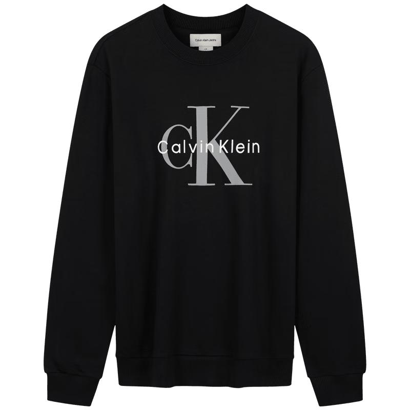 Calvin Klein Джинсы Мужская Классическая Толстовка с Логотипом и Круглым Вырезом