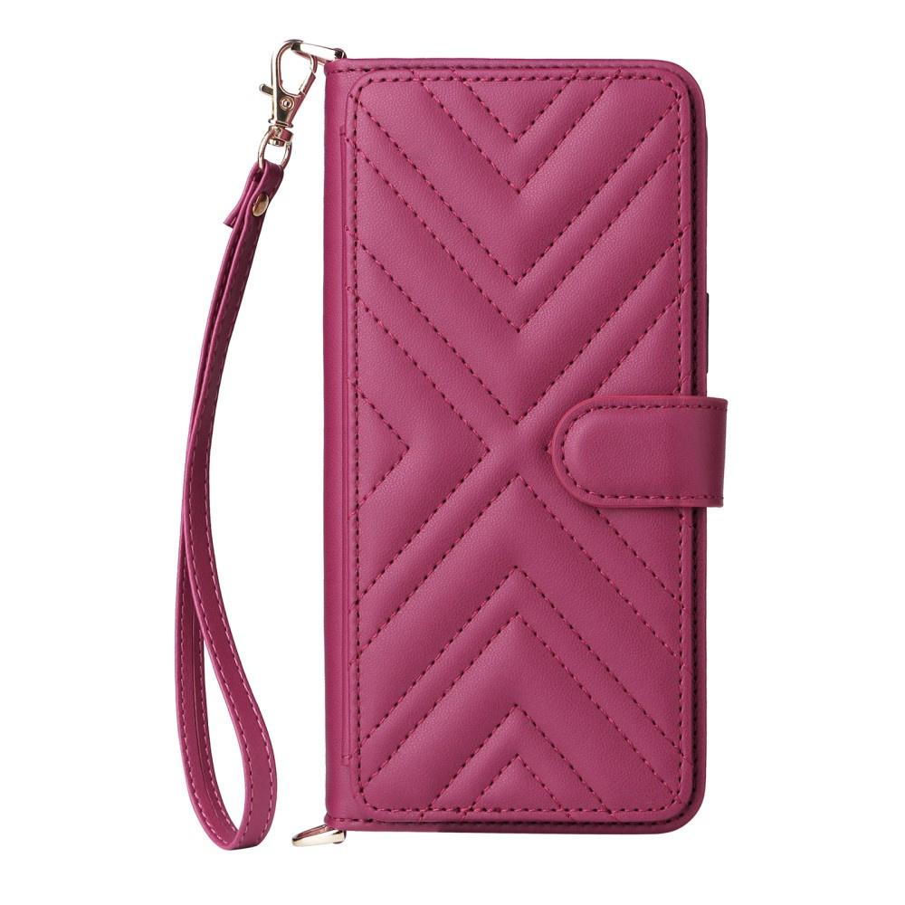 Flip Case for Xiaomi Poco F7 Pro, Crossbody Leather Wallet, Burgundy