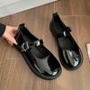 Мода Женская Роскошная Черная Обувь на Плоской Подошве Женская Осень Новая Винтажная Мэри Джейн Студенческая Кожаная Британская Женская Обувь Лолита