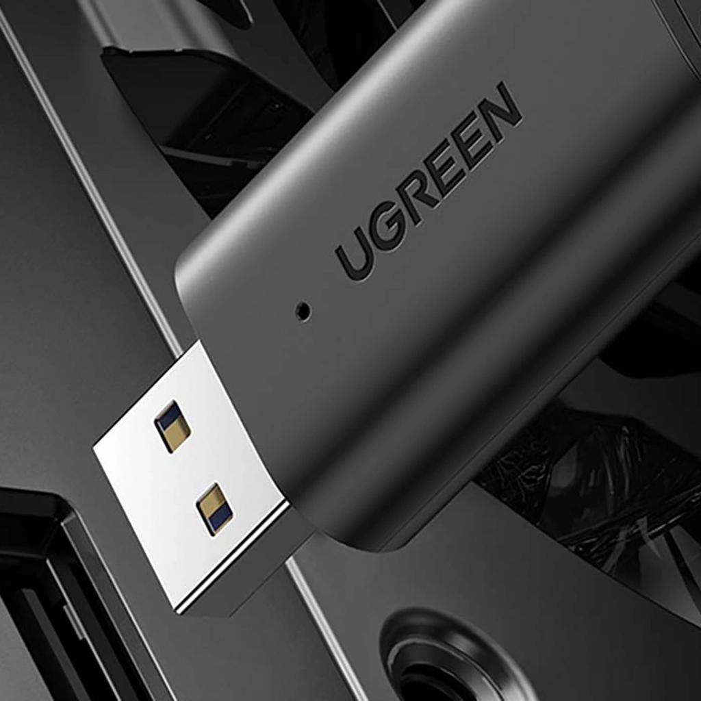 Ugreen Transmiter Nadajnik / Odbiornik Bluetooth 5.1 Bezprzewodowy Adapter Audio 3,5 Mm Mini Jack Czarny (Cm523 60300)