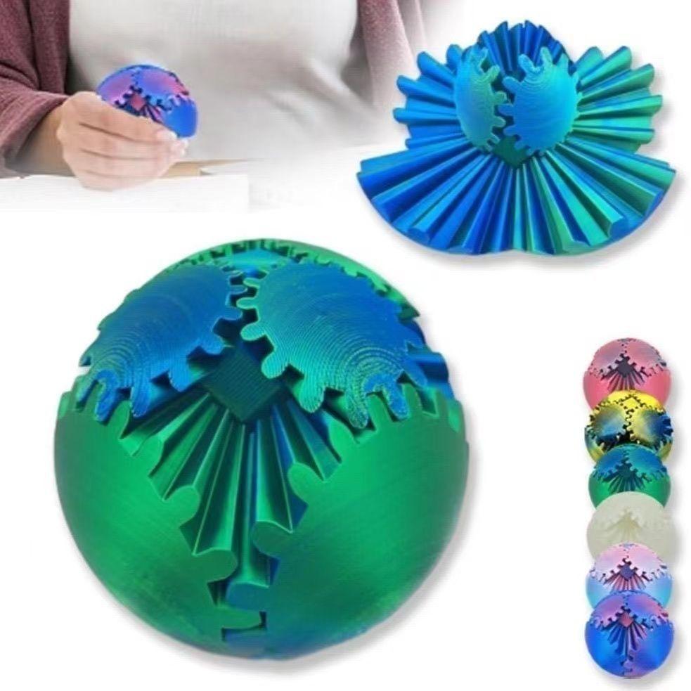 Cross-Border Internet Fun Entertainment 3D Printed Red Gear Ball Creative Plastic Fingertip Rotating Novelties Colorful Gag Toys