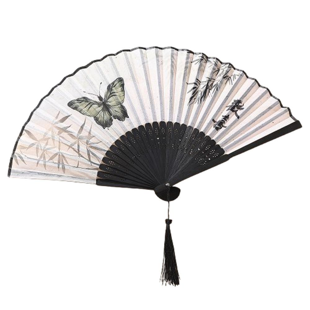 Складной веер-бабочка в стиле ретро, веер в китайском стиле, элегантный танцевальный веер для свадебной вечеринки