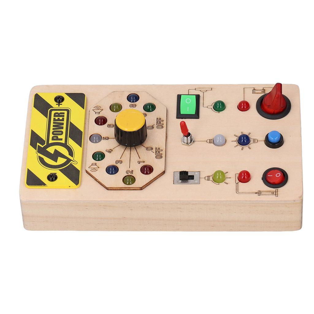 Деревянная доска со светодиодными переключателями для голосовой трансляции координации рук и глаз, сенсорные игрушки, свет