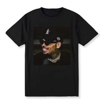 Черная Унисекс Футболка с Принтом Chris Brown, Самая Продаваемая Унисекс Футболка Музыкальной Звезды