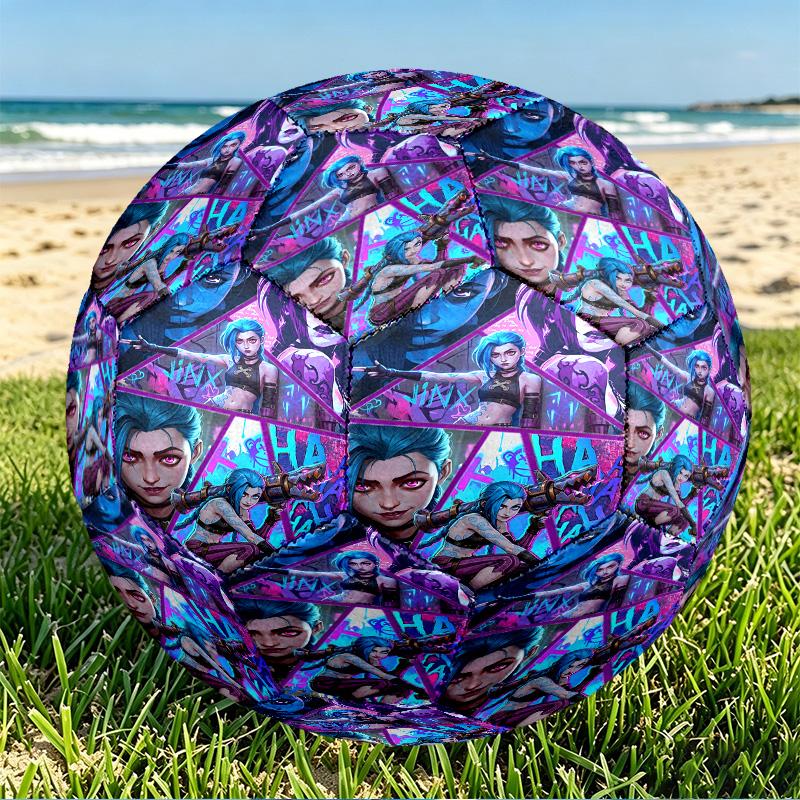 Jinx Print Size 5 Soccer Ball, PU Wear Resistant Football for Match Training and Daily Practice, Birthday Gift for Soccer Fans