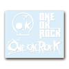 Only the Image Remains On the Size OK 005W Sticker, S, "ONE ROCK" White,