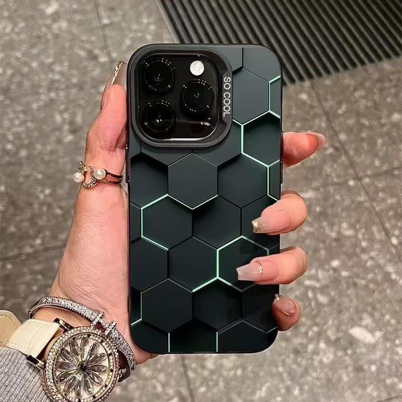 Квадратный чехол-соты для Apple 16Promax, iPhone 17Pro, 15Pro, 14