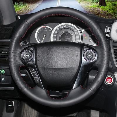 Чехол на руль автомобиля из микрофибры и кожи для Honda Accord 9 2013-2017 Crosstour 2013-2015 Автомобильный интерьер Автомобильный стайлинг