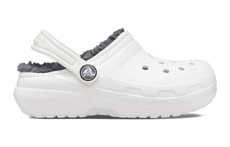 Детские Crocs Термо-сабо для детей Бело-серые 207009-10M