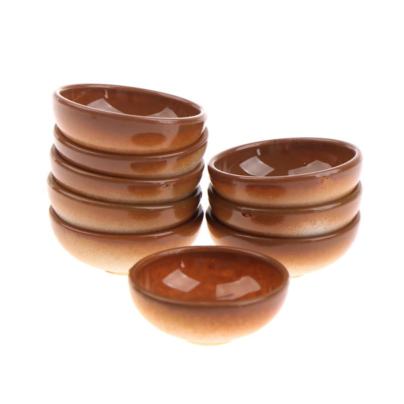 10 шт., миниатюрная миска, блюдо, круглая, масштаб 1/12, кукольный домик, кухонный аксессуар для столовой